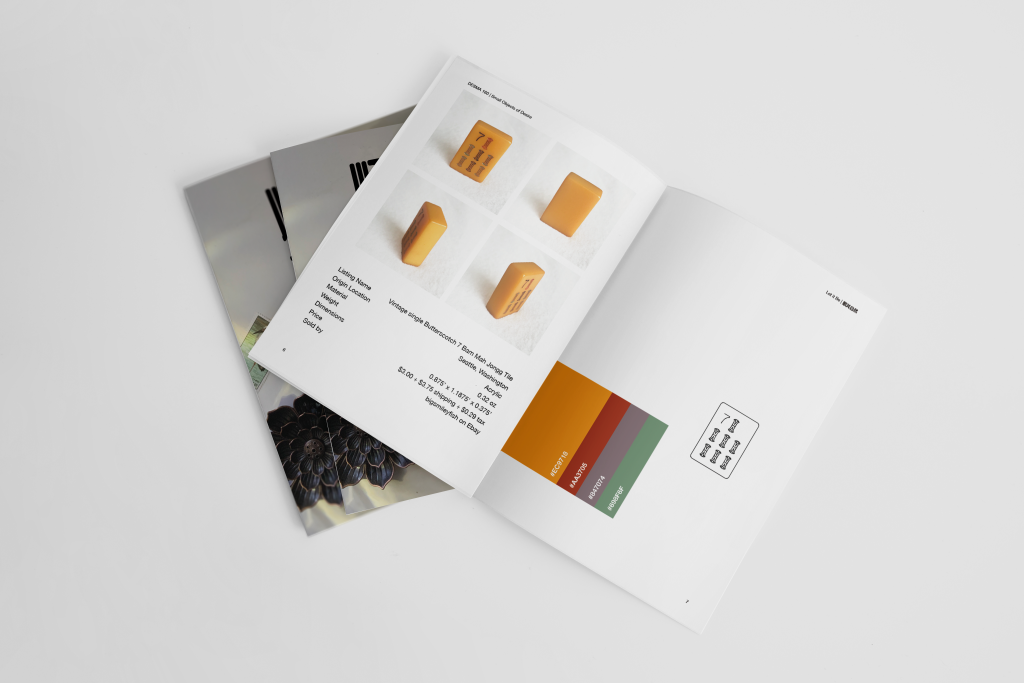 a mockup of the physical catalog design